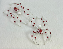 Load image into Gallery viewer, Beaded Peppermint Swirl Christmas Spider