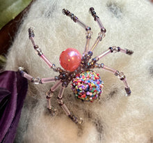 Load image into Gallery viewer, Beaded Pink Sparkle Spiderling