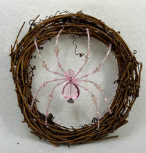 Load image into Gallery viewer, Hand Beaded Crystal Pink Queen Sun Catcher Spider