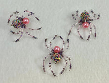 Load image into Gallery viewer, Beaded Pink Sparkle Spiderling