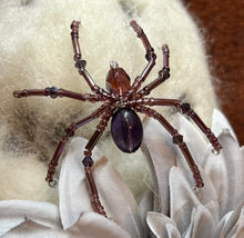 Load image into Gallery viewer, Beaded Purple Glass Spiderling