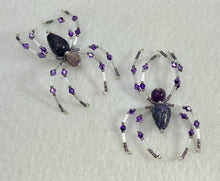 Load image into Gallery viewer, Beaded Purple Dyed Crazy Lace Spider