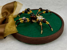 Load image into Gallery viewer, Vintage Cufflink Gold & Silver Rams Head on Green 3 Inch Hoop Spider