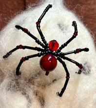Load image into Gallery viewer, Beaded Red & Black Glass Spiderling