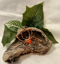 Load image into Gallery viewer, Beaded Red Crackle Agate Spider