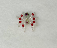 Load image into Gallery viewer, Hand Made Glass Red Floral Jumping Spider