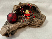 Load image into Gallery viewer, Beaded Santa Christmas Spider