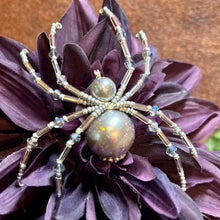 Load image into Gallery viewer, Silver Pearl Beaded Spider