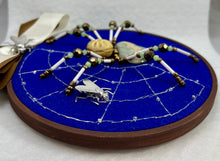 Load image into Gallery viewer, Vintage Cufflink Serpentine Cabochon on Blue 6 Inch Hoop Spider