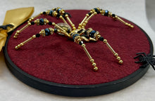 Load image into Gallery viewer, Vintage Cufflink Gold & Black Roman Knight on Burgundy 6 Inch Hoop Spider