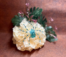 Load image into Gallery viewer, Teal Sparkle Beaded Spider