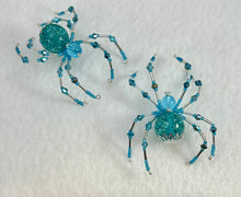Load image into Gallery viewer, Beaded Teal Sparkle Spider