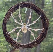 Load image into Gallery viewer, Hand Beaded Topaz Crystal Sun Catcher Spider