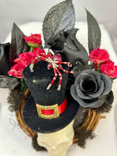 Load image into Gallery viewer, White Lucite Skull & Spider Wreath Display