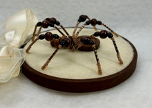Load image into Gallery viewer, Vintage Wood Cufflink on Cream 4 Inch Hoop Spider