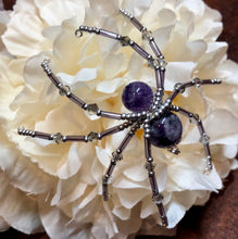 Load image into Gallery viewer, Beaded Amethyst Spider