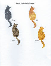 Load image into Gallery viewer, Handmade Custom Fabric Buster the Bird Watching Cat Blank Greeting Card