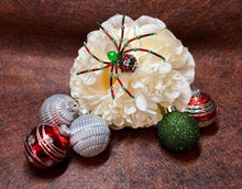 Load image into Gallery viewer, Beaded Christmas Sparkle Spider