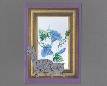 Load image into Gallery viewer, Handmade Custom Fabric Cleo the Clever Cat Blank Greeting Card