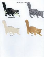 Load image into Gallery viewer, Handmade Custom Fabric Cleo the Clever Cat Blank Greeting Card