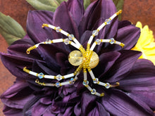 Load image into Gallery viewer, Beaded Cracked Yellow Agate Spider