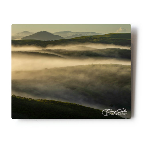 Foggy Morning Hills in Western Petaluma California 8 X 10 Photographic Metal Print