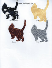 Load image into Gallery viewer, Handmade Custom Fabric Frodo the Friendly Cat Blank Greeting Card