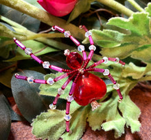 Load image into Gallery viewer, Beaded Queen of Hearts Spider