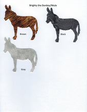 Load image into Gallery viewer, Handmade Custom Large Animal Brighty the Donkey or Mule Blank Greeting Card