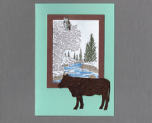 Load image into Gallery viewer, Handmade Custom Large Animal Buttercup the Cow Blank Greeting Card