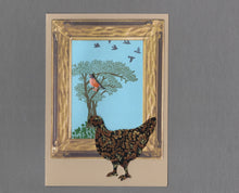 Load image into Gallery viewer, Handmade Custom Large Animal Oscar the Chicken Blank Greeting Card