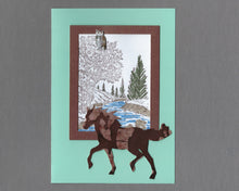 Load image into Gallery viewer, Handmade Custom Large Animal Spirit the Running Horse Blank Greeting Card
