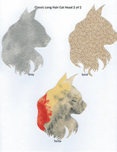 Load image into Gallery viewer, Handmade Custom Longhaired Silhouette Blue Cat Blank Greeting Card