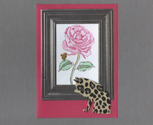 Load image into Gallery viewer, Handmade Custom Fabric Lucky the Licking/Cleaning Cat Blank Greeting Card