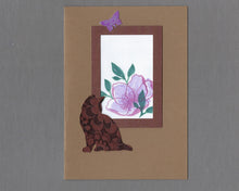 Load image into Gallery viewer, Handmade Custom Fabric Maggie the Manx/Bobtail Cat Blank Greeting Card