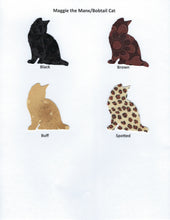 Load image into Gallery viewer, Handmade Custom Fabric Maggie the Manx/Bobtail Cat Blank Greeting Card