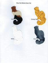 Load image into Gallery viewer, Handmade Custom Fabric Max the Maine Coon Cat Blank Greeting Card