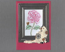 Load image into Gallery viewer, Handmade Custom Fabric Milo the Mindful Cat Blank Greeting Card