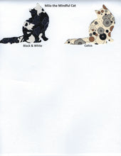 Load image into Gallery viewer, Handmade Custom Fabric Milo the Mindful Cat Blank Greeting Card