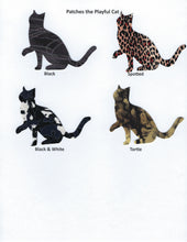 Load image into Gallery viewer, Handmade Custom Fabric Patches the Playful Cat Blank Greeting Card