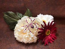 Load image into Gallery viewer, Beaded Pink Dyed Crazy Lace Spider