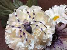 Load image into Gallery viewer, Beaded Purple Dyed Crazy Lace Spider