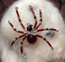 Load image into Gallery viewer, Beaded Ruby Chalcedony Spiderling
