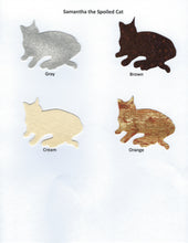 Load image into Gallery viewer, Handmade Custom Fabric Samantha the Spoiled Cat Blank Greeting Card