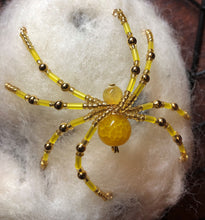 Load image into Gallery viewer, Beaded Yellow Agate Spiderling