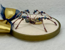 Load image into Gallery viewer, Vintage Gold AB and Clear Crystal on Cream 4 Inch Hoop Spider

