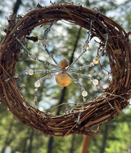 Load image into Gallery viewer, Hand Beaded Natural Montana Agate Sun Catcher Spider
