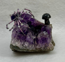 Load image into Gallery viewer, Amethyst Display with Faceted Amethyst Spiderling
