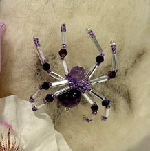 Load image into Gallery viewer, Beaded Cheveron Amethyst Spiderling

