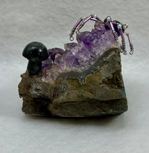 Load image into Gallery viewer, Amethyst Display with Faceted Amethyst Spiderling
